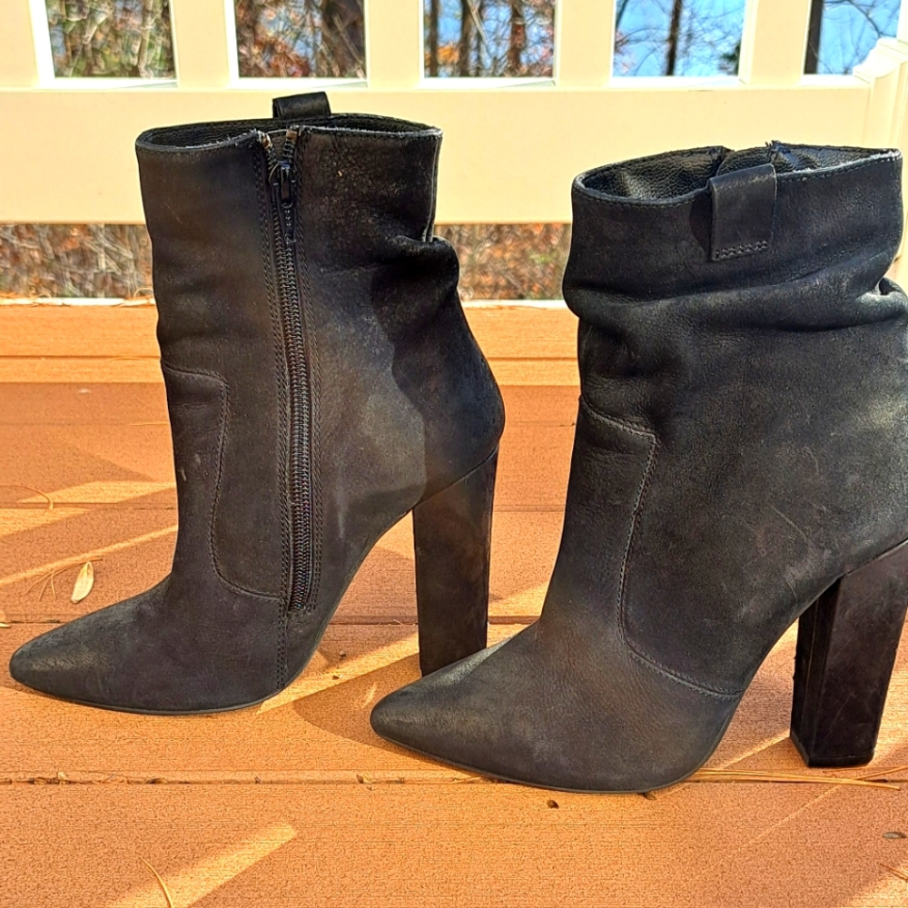 Steve Madden ankle booties with a high heel